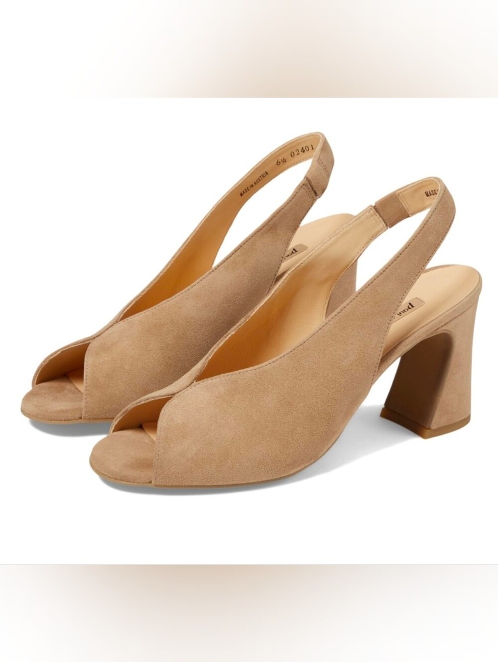Paul Green Suede Riviera Peep Toe Pump Size 9.5 Leather Office Formal